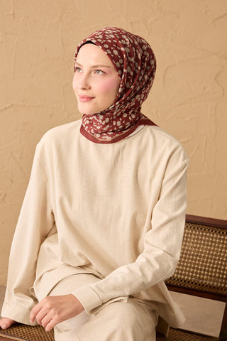 Yaz Esintisi Ditsy Floral Bordo