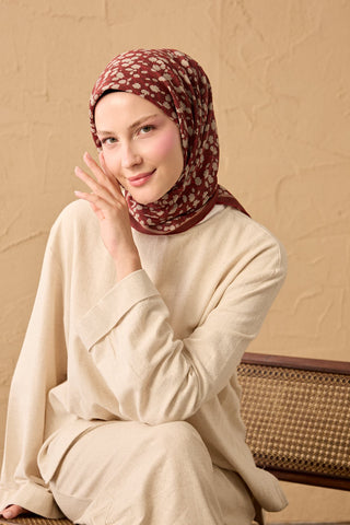 Yaz Esintisi Ditsy Floral Bordo