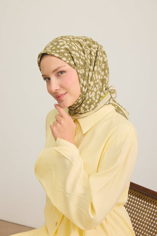 Yaz Esintisi Ditsy Floral Haki