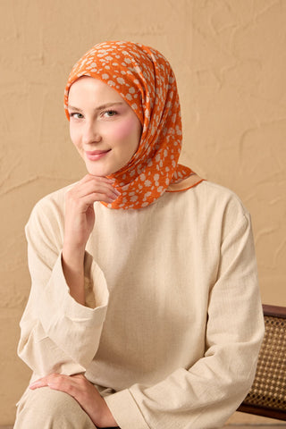Yaz Esintisi Ditsy Floral Koyu Turuncu