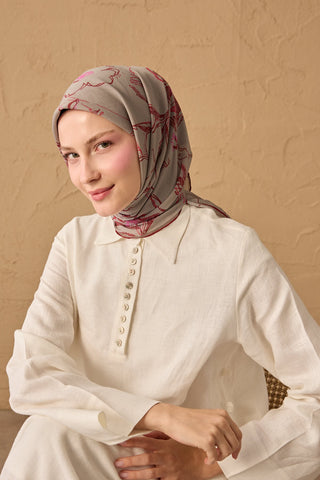 Yaz Esintisi Flora Koyu Gri