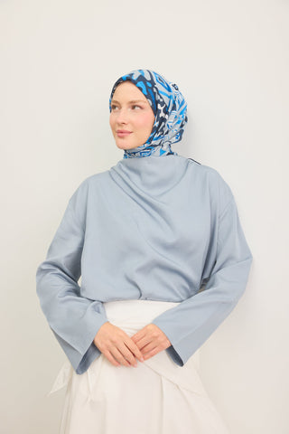 Yaz Esintisi Geometrik Lacivert