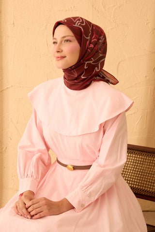 Yaz Esintisi Line Flowers Bordo