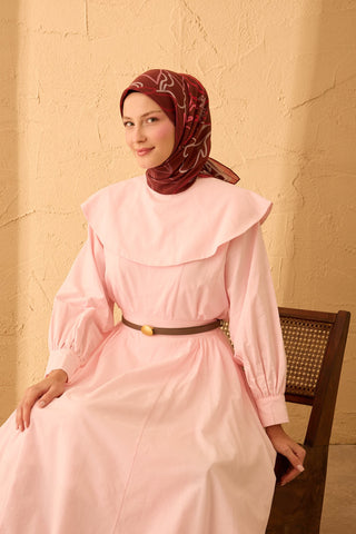 Yaz Esintisi Line Flowers Bordo