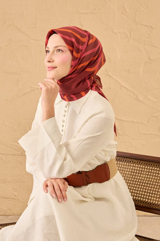 Yaz Esintisi Urban Stripe Bordo