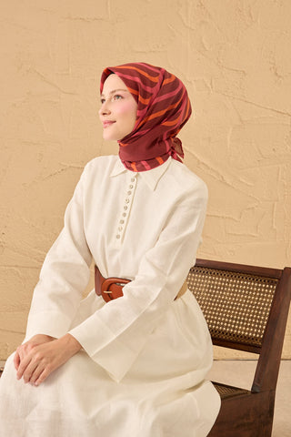 Yaz Esintisi Urban Stripe Bordo