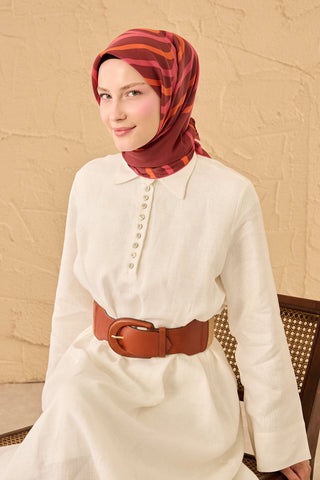 Yaz Esintisi Urban Stripe Bordo